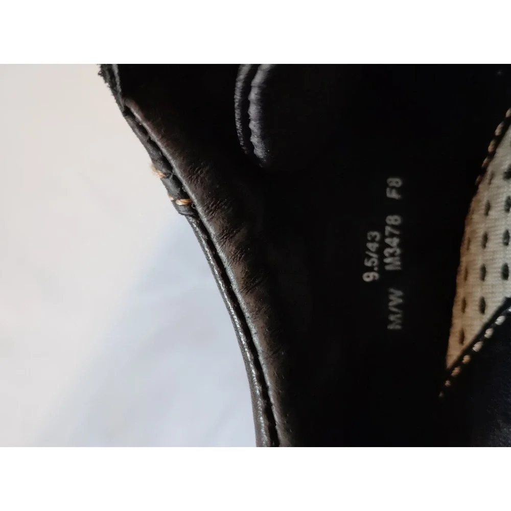 Born Nigel Men'9.5 Black Leather Lace Up Streetwear Biker Casual Oxford Shoes